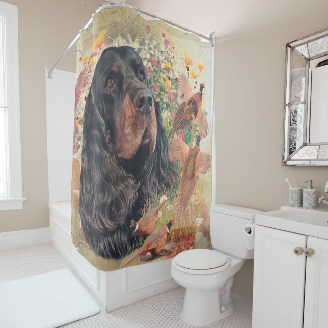 Gordon Setter, Entenjagd Tapestry Poster-Wirbel Duschvorhang (Beispiel)