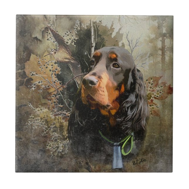 Gordon Setter Fliese (Vorderseite)