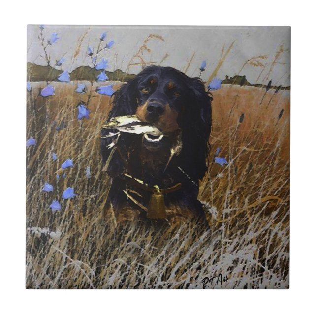 Gordon Setter Fliese (Vorderseite)