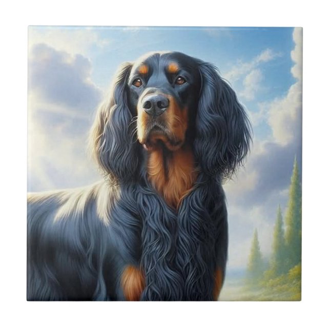 Gordon Setter Fliese (Vorderseite)