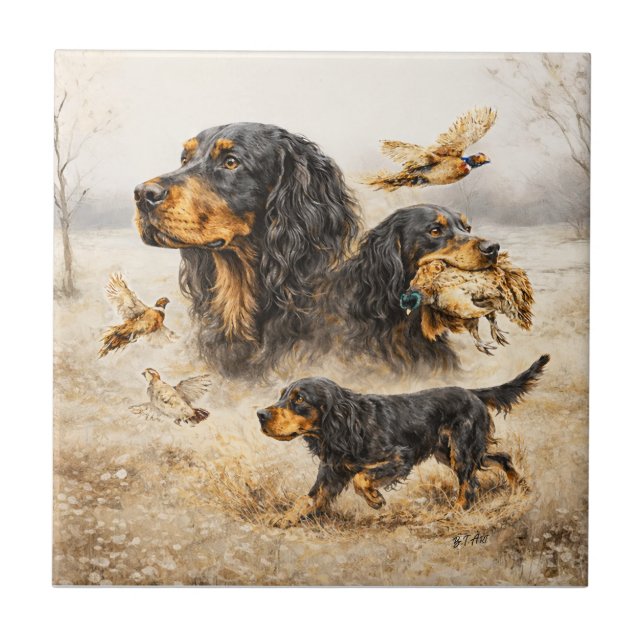 Gordon Setter Fliese (Vorderseite)