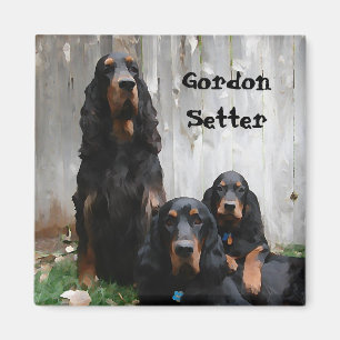 Gordon Setter Generationen Malerei auf einem Magne Magnet