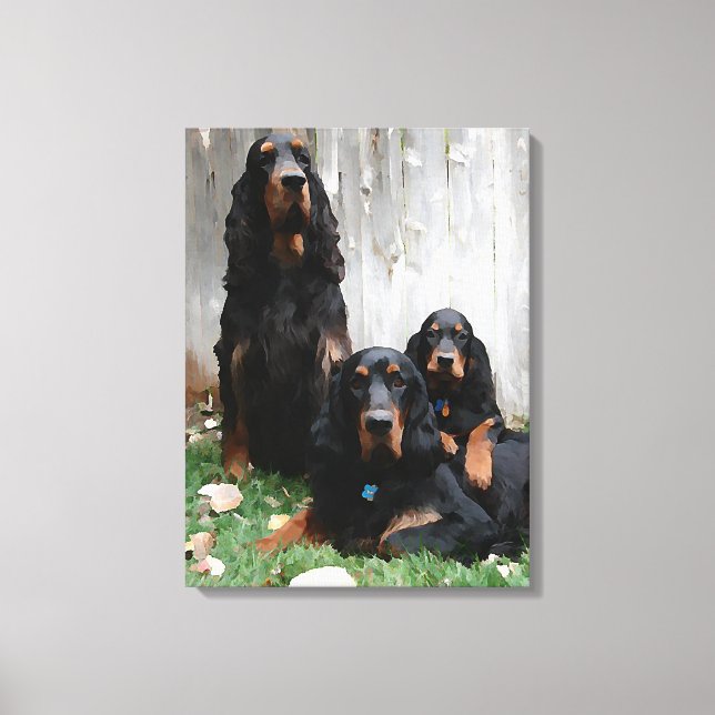 Gordon Setter Generationen Wrapped Canvas Print Leinwanddruck (Vorderseite)