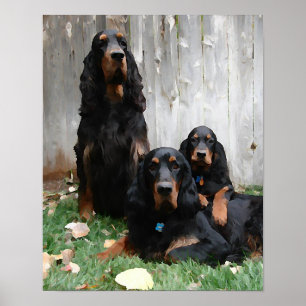 Gordon Setter Generationen Zeichnen Leinwand druck Poster
