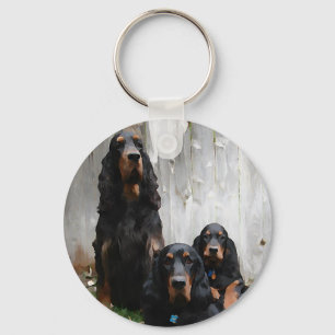 Gordon Setter Generations Painting Schlüsselanhäng Schlüsselanhänger