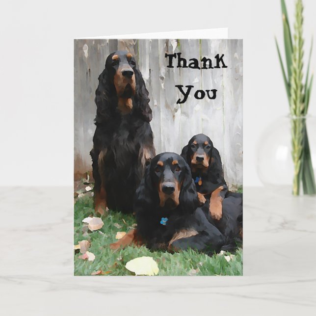 Gordon Setter Generations Peinture Merci Note (Devant)