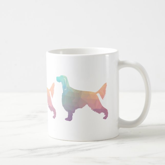 Gordon Setter Geometric Pattern Silhouette Pastell Kaffeetasse (Rechts)