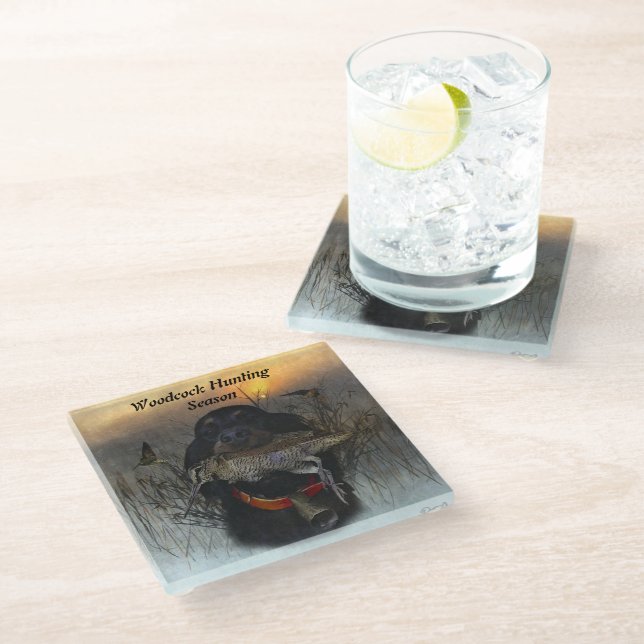 Gordon Setter Glasuntersetzer (Schrägansicht)