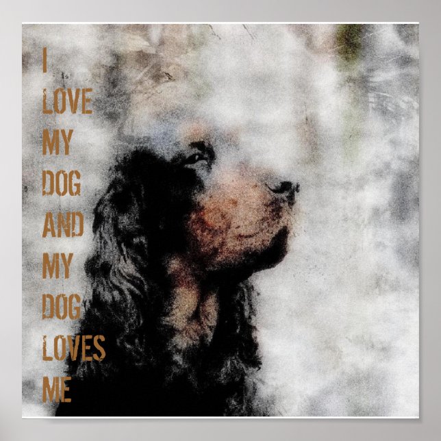Gordon Setter Grunge Canvas Print Poster (Vorne)