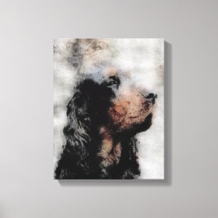 Gordon Setter Grunge Wrapped Canvas Print Leinwanddruck