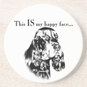 Gordon Setter Happy Face Sandstein Untersetzer