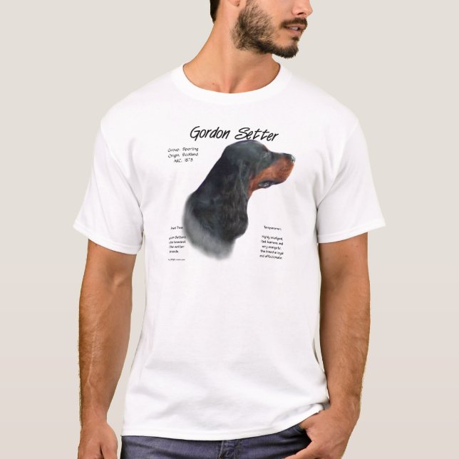 Gordon Setter History Design T-Shirt (Vorderseite)