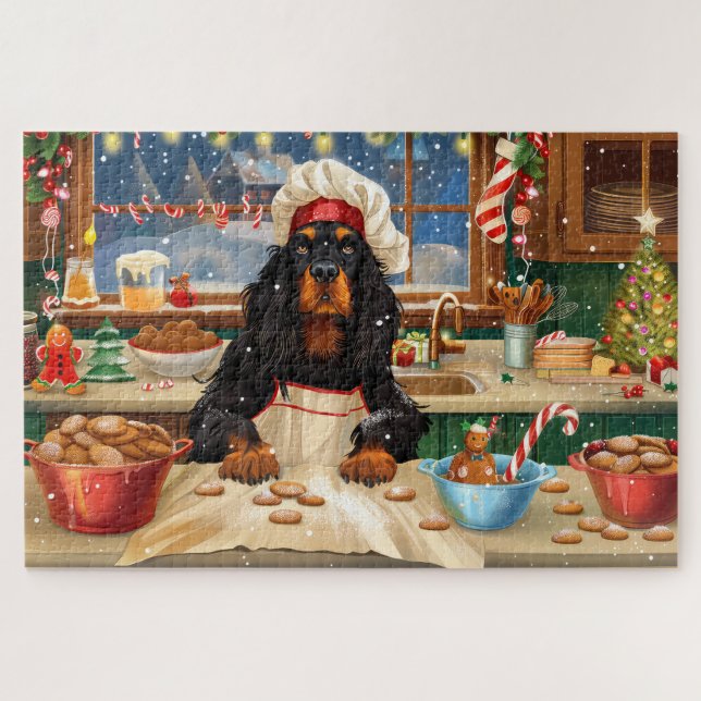 Gordon Setter Holiday Baking: Feierliche Weihnacht (Horizontal)