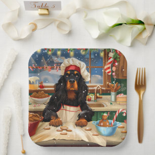 Gordon Setter Holiday Baking: Feierliche Weihnacht Pappteller