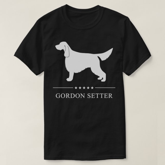 Gordon Setter Hund Weiße Silhouette Pullover  (Design vorne)