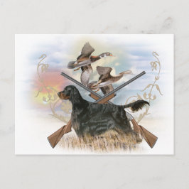 Gordon Setter Hunts Postkarte
