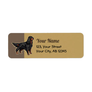 Gordon Setter Illustration Label