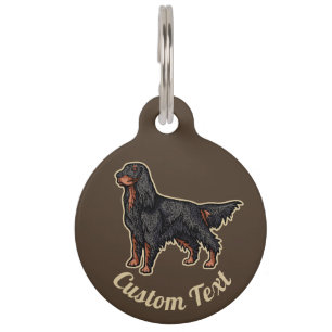 Gordon Setter Illustration Pet ID Tag Haustiermarke