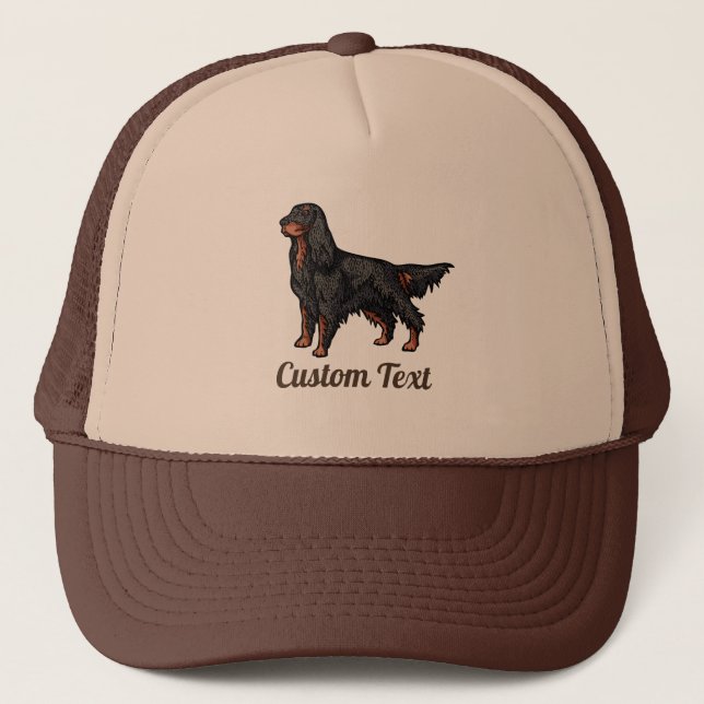 Gordon Setter Illustration Trucker Hat Truckerkappe (Vorderseite)