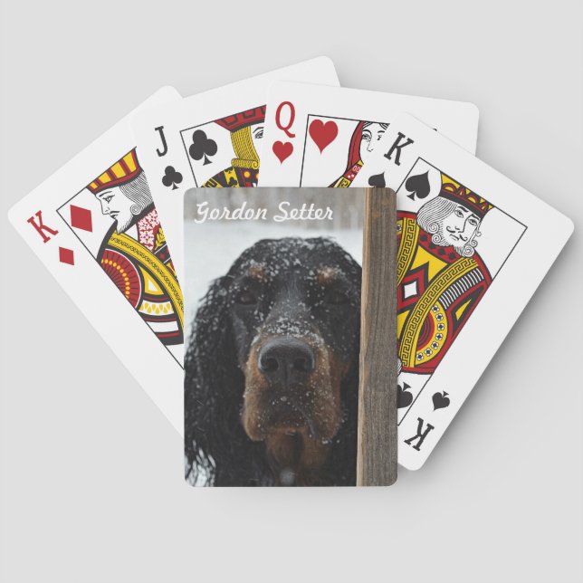 Gordon Setter im Winter Spielkarten (Rückseite)