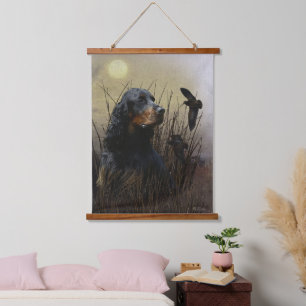Gordon Setter , Jagdbegleiter Wandteppich Mit Holzrahmen