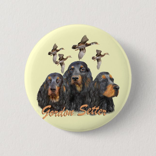 Gordon Setter jagt Fasane Button (Vorderseite)