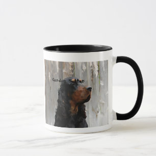 Gordon Setter Kopfmalerei auf einer Keramik Tasse
