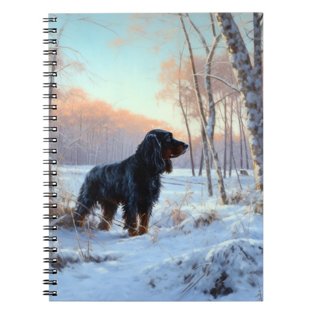 Gordon Setter lässt es Weihnachten schnee Notizblock (Vorderseite)