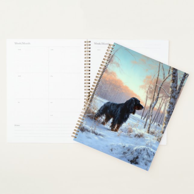 Gordon Setter lässt es Weihnachten schnee Planer (Anzeige)
