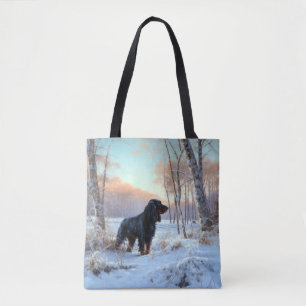 Gordon Setter lässt es Weihnachten schnee Tasche