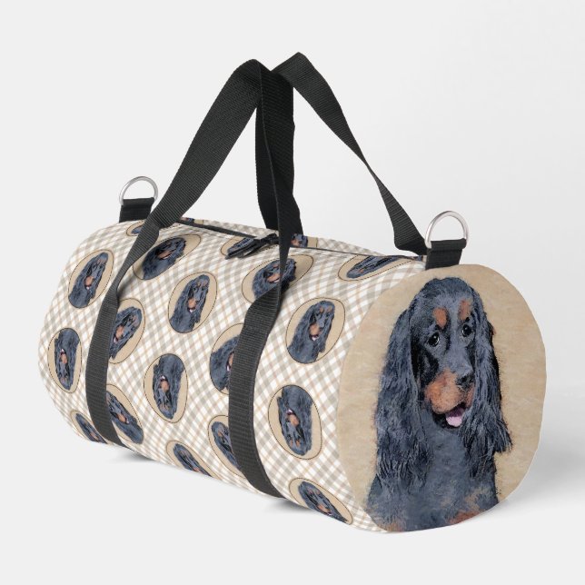 Gordon Setter Malerei Schwarz Niedlich Original Do Duffle Bag (Linke Seite)