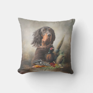 Gordon Setter mit Fasanen, Kunst Kissen