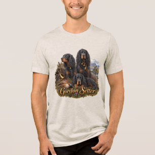Gordon Setter mit Fasanen, Kunst Tri-Blend Shirt