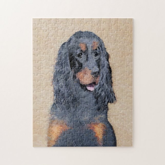 Gordon Setter Painting - Niedliche Original Dog Ar (Vertikal)