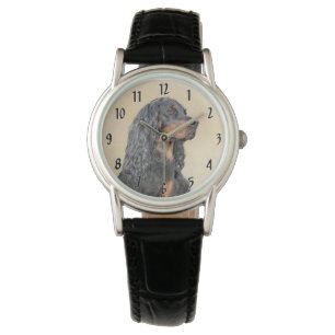Gordon Setter Painting - Niedliche Original Dog Ar Armbanduhr