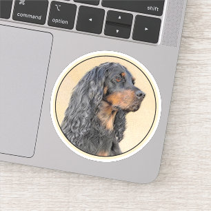 Gordon Setter Painting - Niedliche Original Dog Ar Aufkleber
