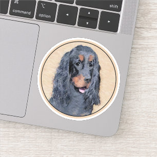 Gordon Setter Painting - Niedliche Original Dog Ar Aufkleber