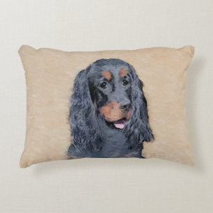 Gordon Setter Painting - Niedliche Original Dog Ar Dekokissen