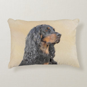 Gordon Setter Painting - Niedliche Original Dog Ar Dekokissen