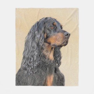 Gordon Setter Painting - Niedliche Original Dog Ar Fleecedecke