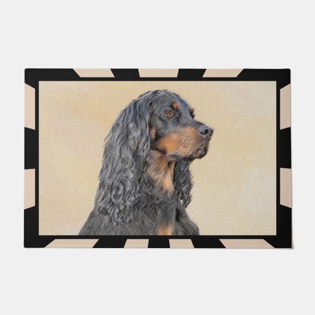 Gordon Setter Painting - Niedliche Original Dog Ar Fußmatte (Vorderseite)