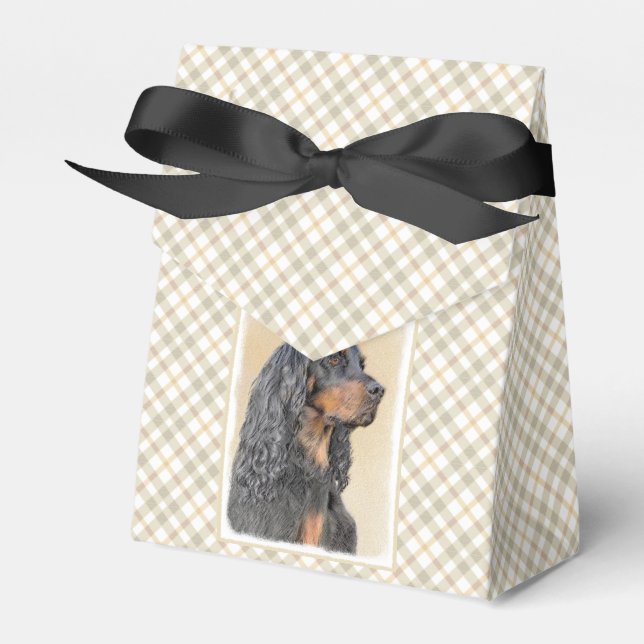 Gordon Setter Painting - Niedliche Original Dog Ar Geschenkschachtel (Vorderseite)