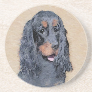 Gordon Setter Painting - Niedliche Original Dog Ar Getränkeuntersetzer