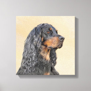 Gordon Setter Painting - Niedliche Original Dog Ar Leinwanddruck