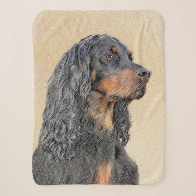 Gordon Setter Painting - Niedliche Original Dog Ar Sherpadecke (Vorderseite)