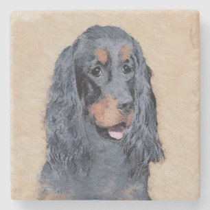 Gordon Setter Painting - Niedliche Original Dog Ar Steinuntersetzer