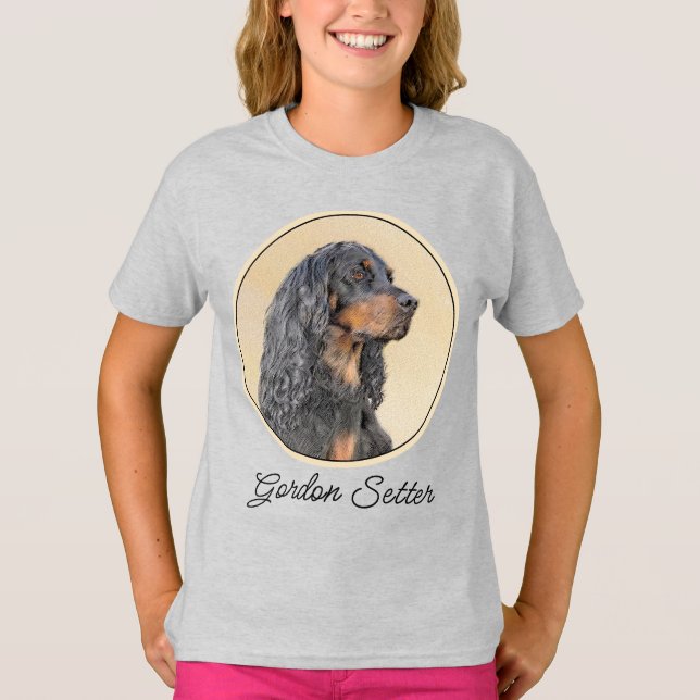 Gordon Setter Painting - Niedliche Original Dog Ar T-Shirt (Vorderseite)