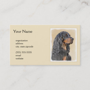 Gordon Setter Painting - Niedliche Original Dog Ar Visitenkarte