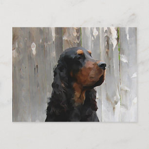 Gordon Setter Painting Postcard Postkarte