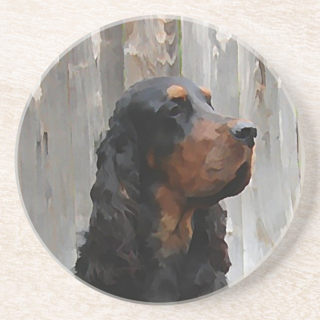 Gordon Setter Painting Sandstone Untersetzer (Vorne)